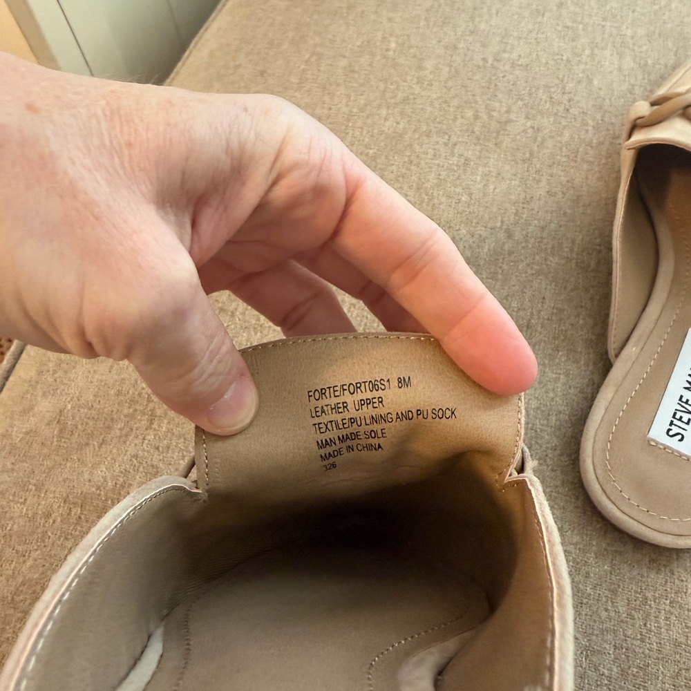 Steve Madden Forte Pointed Toe Mules in Tan Suede Size 8-Brand New, Never Worn - Picture 5 of 6